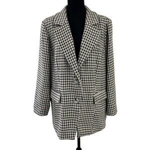 Vintage Linea by Louis Dell 'Olio Black White Wool Blazer 14?